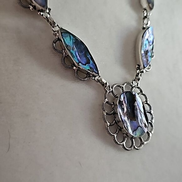 Abalone Earrings and Necklace 18" - Picture 6 of 9